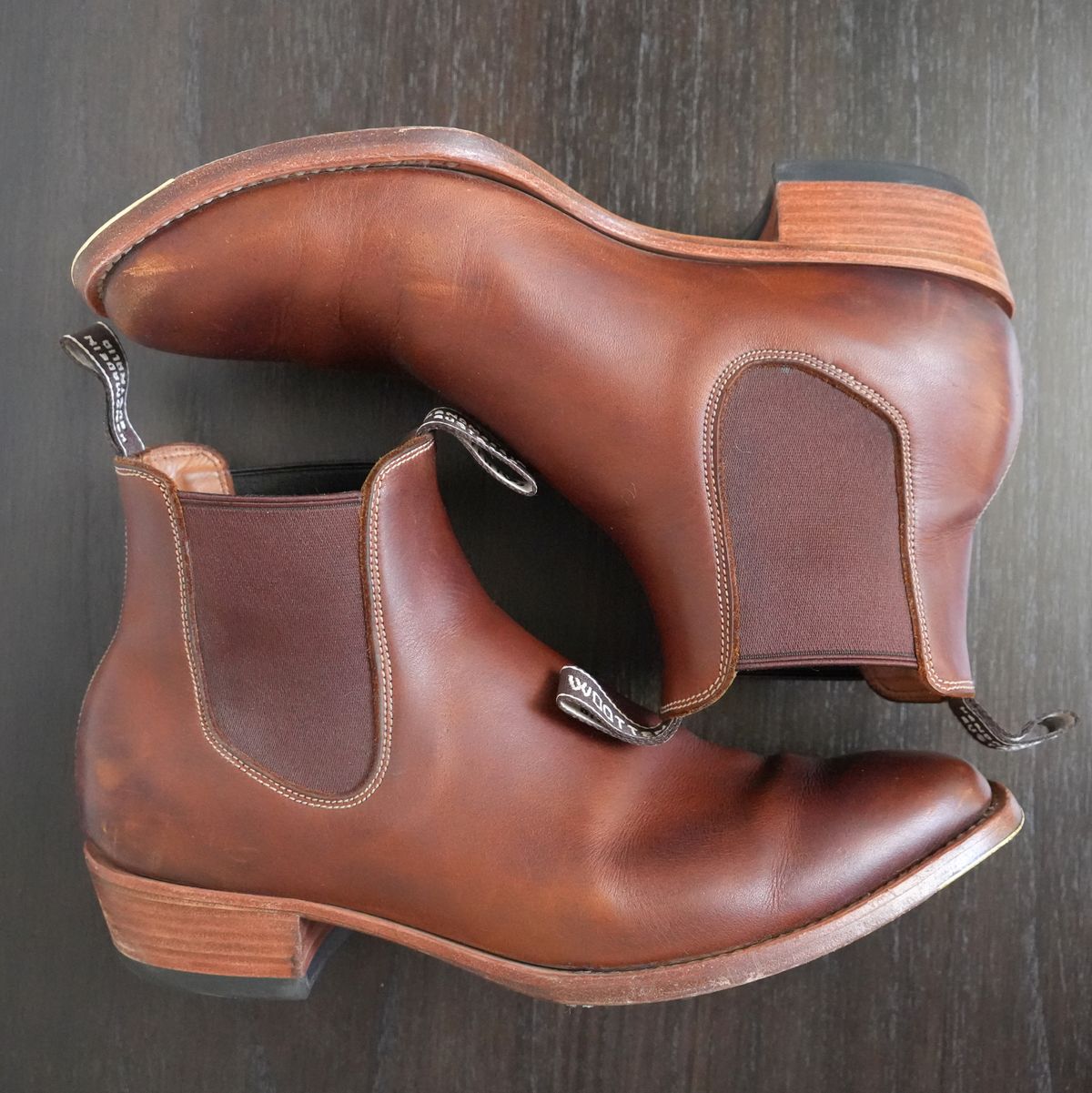 Photo by DownThunderdome on January 3, 2026 of the Wootten Sgt. Pepper in Waxxed Saddle Tan.