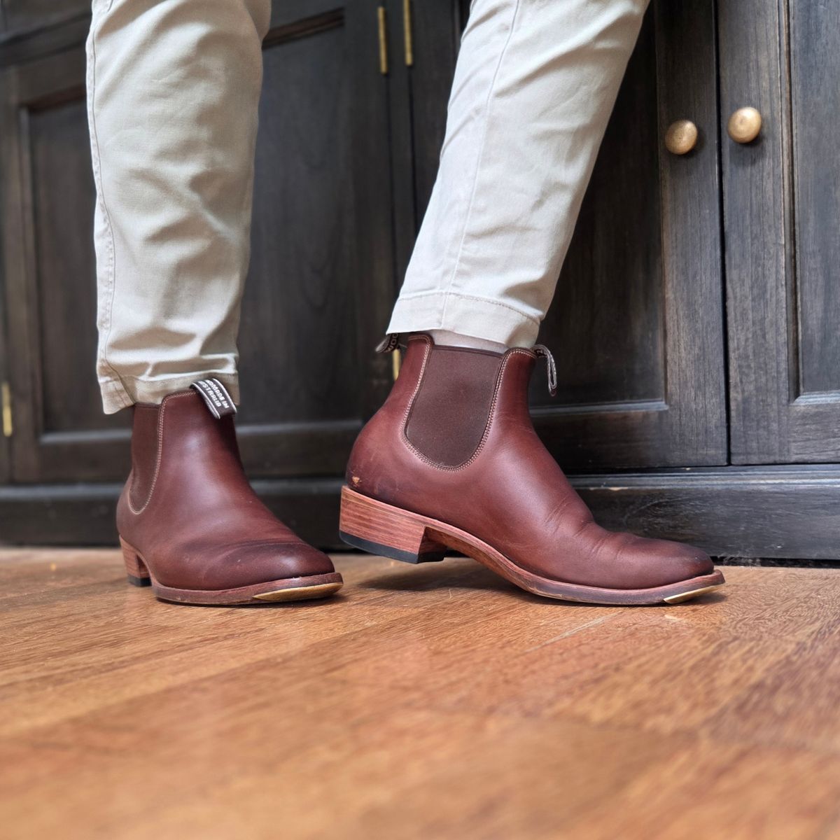 Photo by DownThunderdome on January 27, 2026 of the Wootten Sgt. Pepper in Waxxed Saddle Tan.