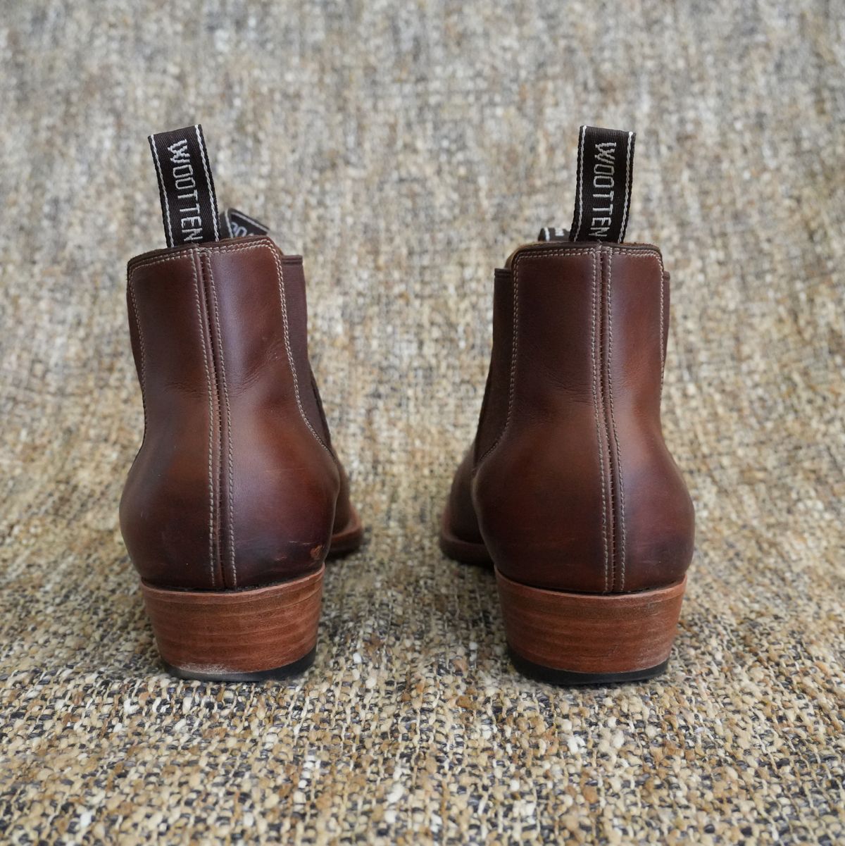 Photo by DownThunderdome on February 1, 2026 of the Wootten Sgt. Pepper in Waxxed Saddle Tan.