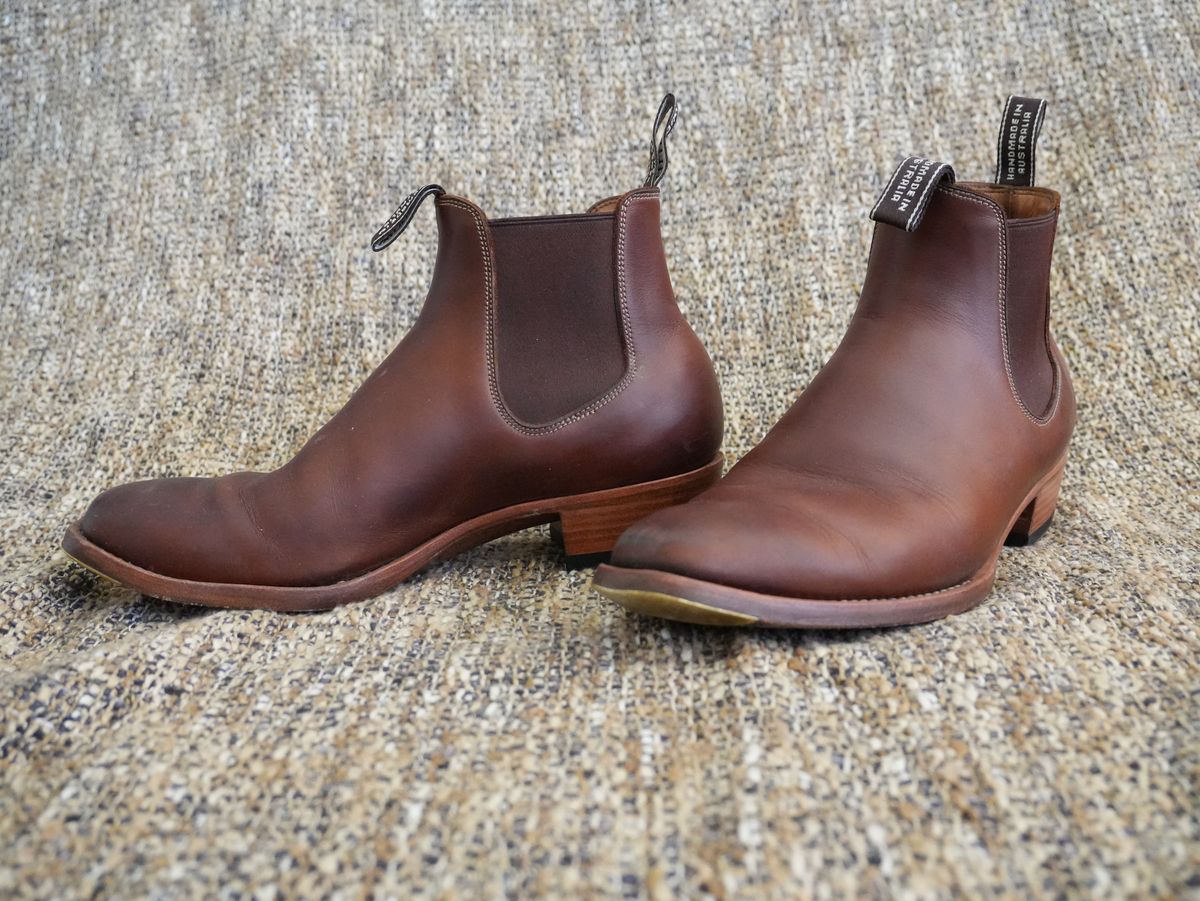 Photo by DownThunderdome on February 1, 2026 of the Wootten Sgt. Pepper in Waxxed Saddle Tan.