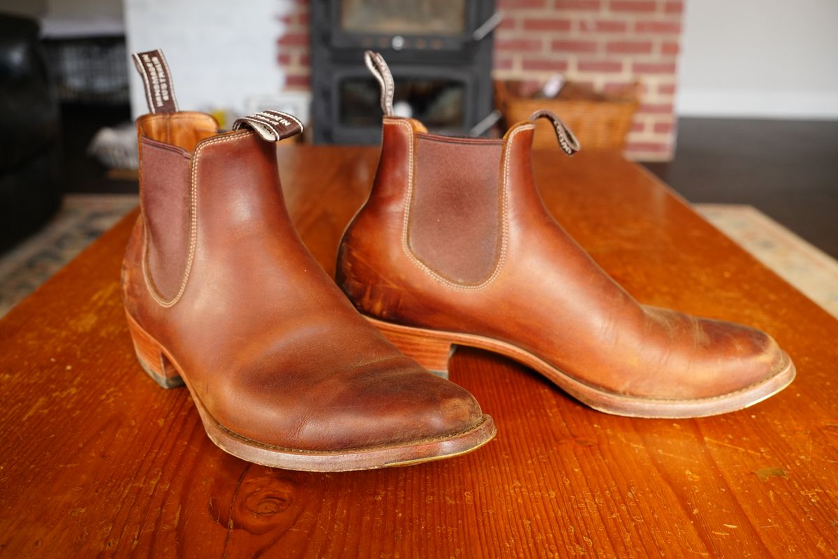 Photo by DownThunderdome on March 2, 2026 of the Wootten Sgt. Pepper in Waxxed Saddle Tan.