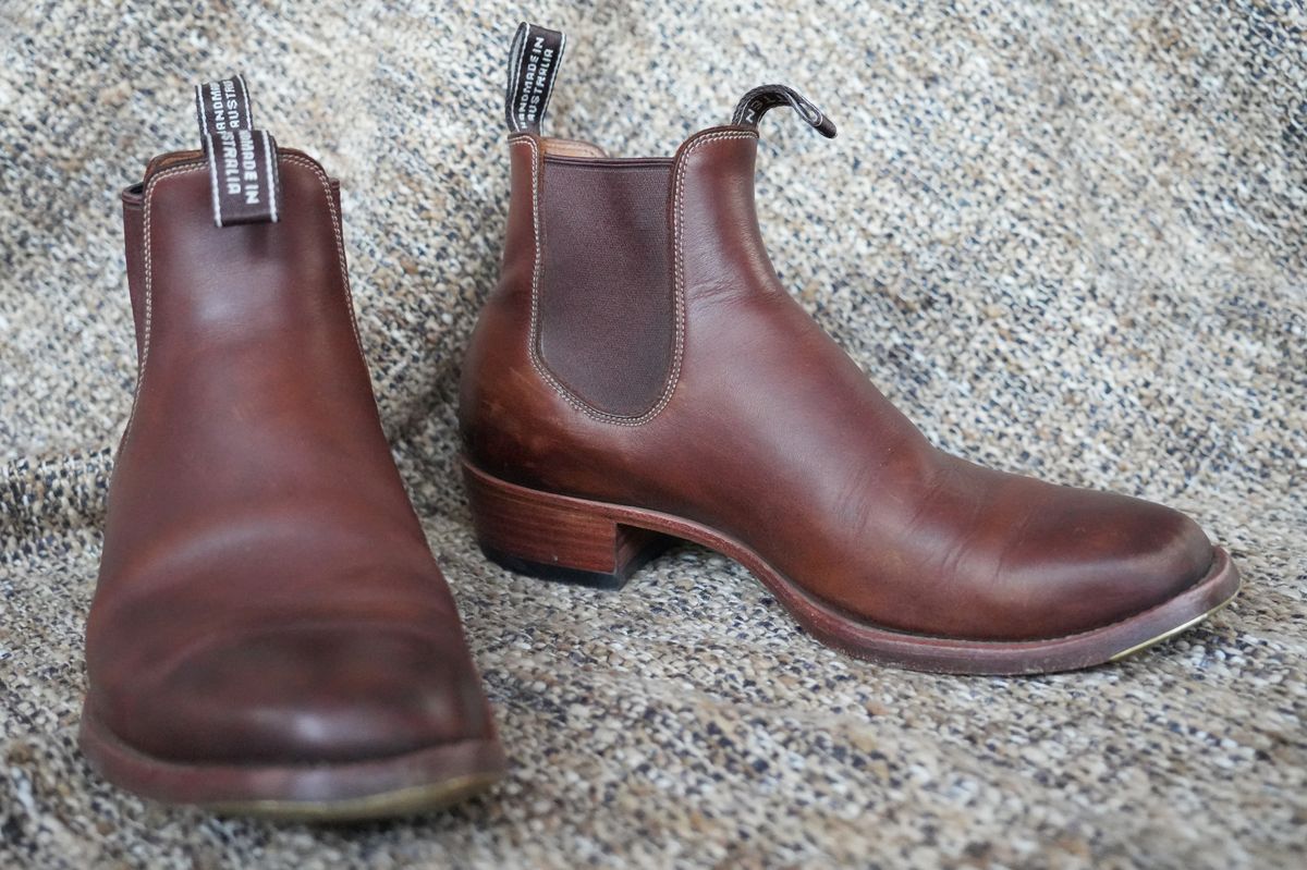 Photo by DownThunderdome on April 5, 2026 of the Wootten Sgt. Pepper in Waxxed Saddle Tan.