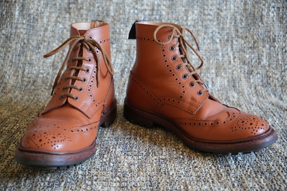 Photo by DownThunderdome on September 30, 2025 of the Tricker's Malton Country Boot in C-Shade Tan.