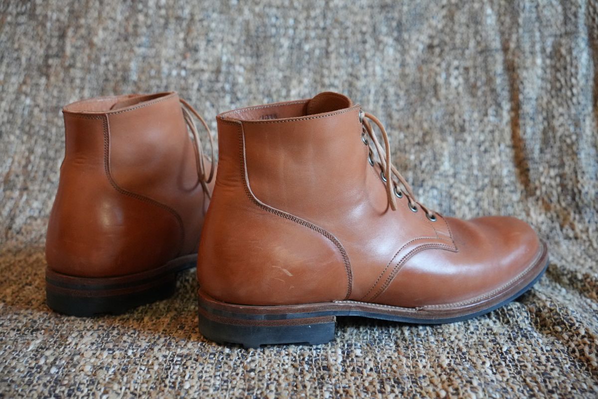 Photo by DownThunderdome on September 30, 2025 of the Viberg Service Boot in Maryam Bruciato TPR Horsebutt.