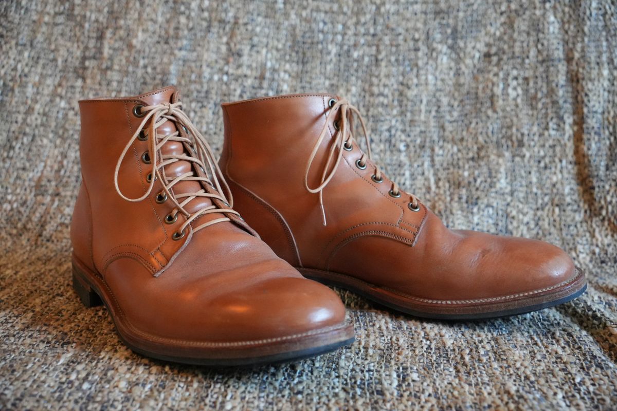 Photo by DownThunderdome on September 30, 2025 of the Viberg Service Boot in Maryam Bruciato TPR Horsebutt.