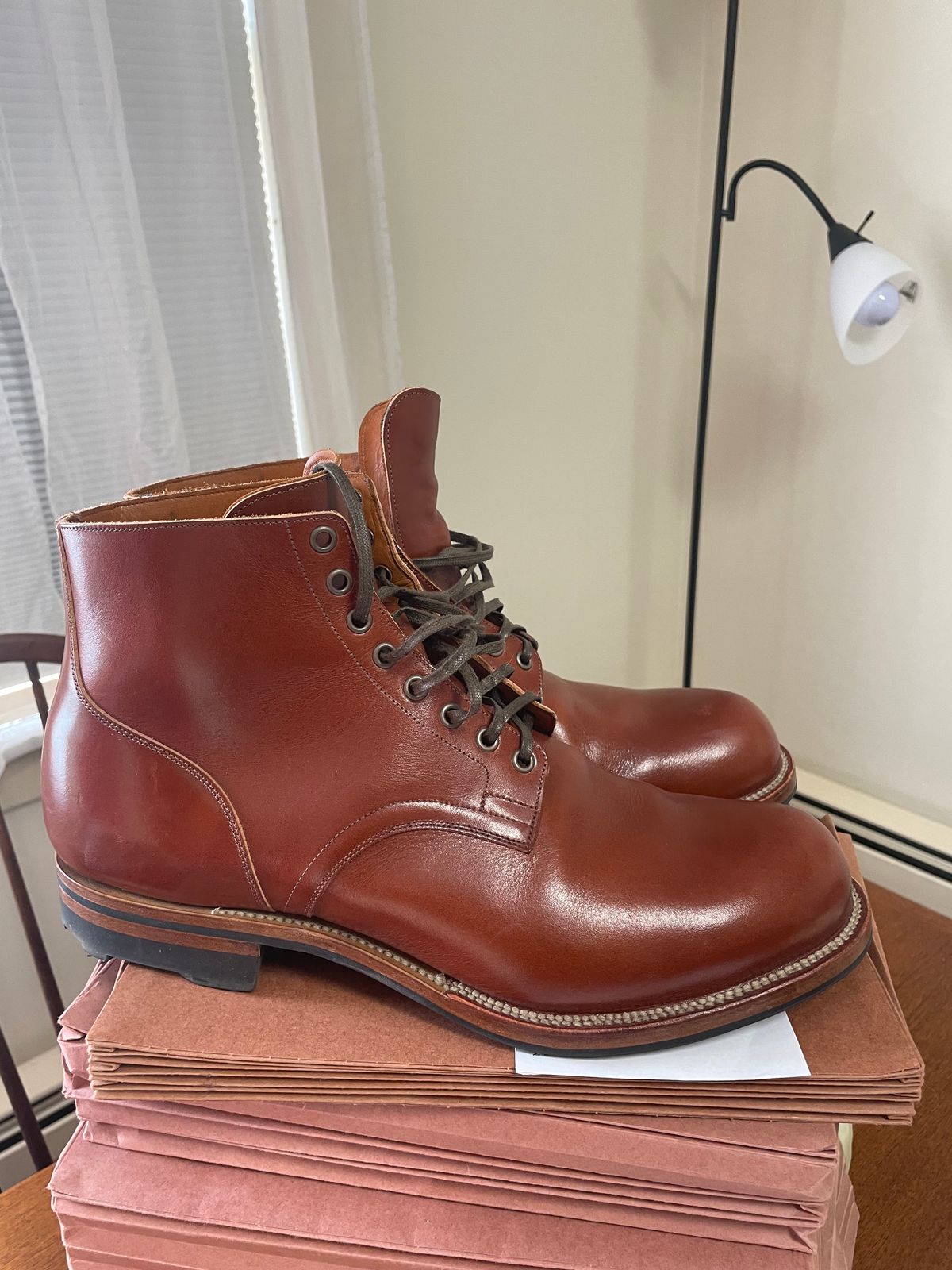 Photo by NHTerp on April 10, 2026 of the Viberg Service Boot in Conciera Walpier Cognac Tuscany.