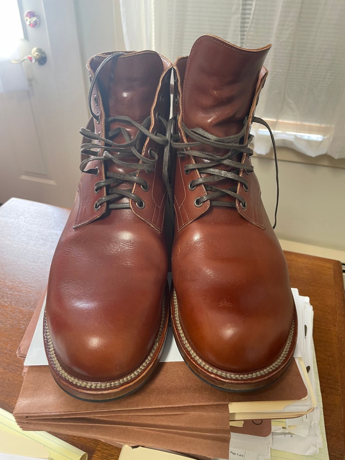 Photo by NHTerp on April 10, 2026 of the Viberg Service Boot in Conciera Walpier Cognac Tuscany.