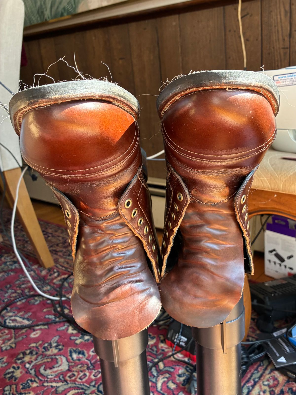 Photo by Cdbr on May 10, 2026 of the Thursday Vanguard in Horween French Roast Chromexcel & Horween Brown Chromexcel.