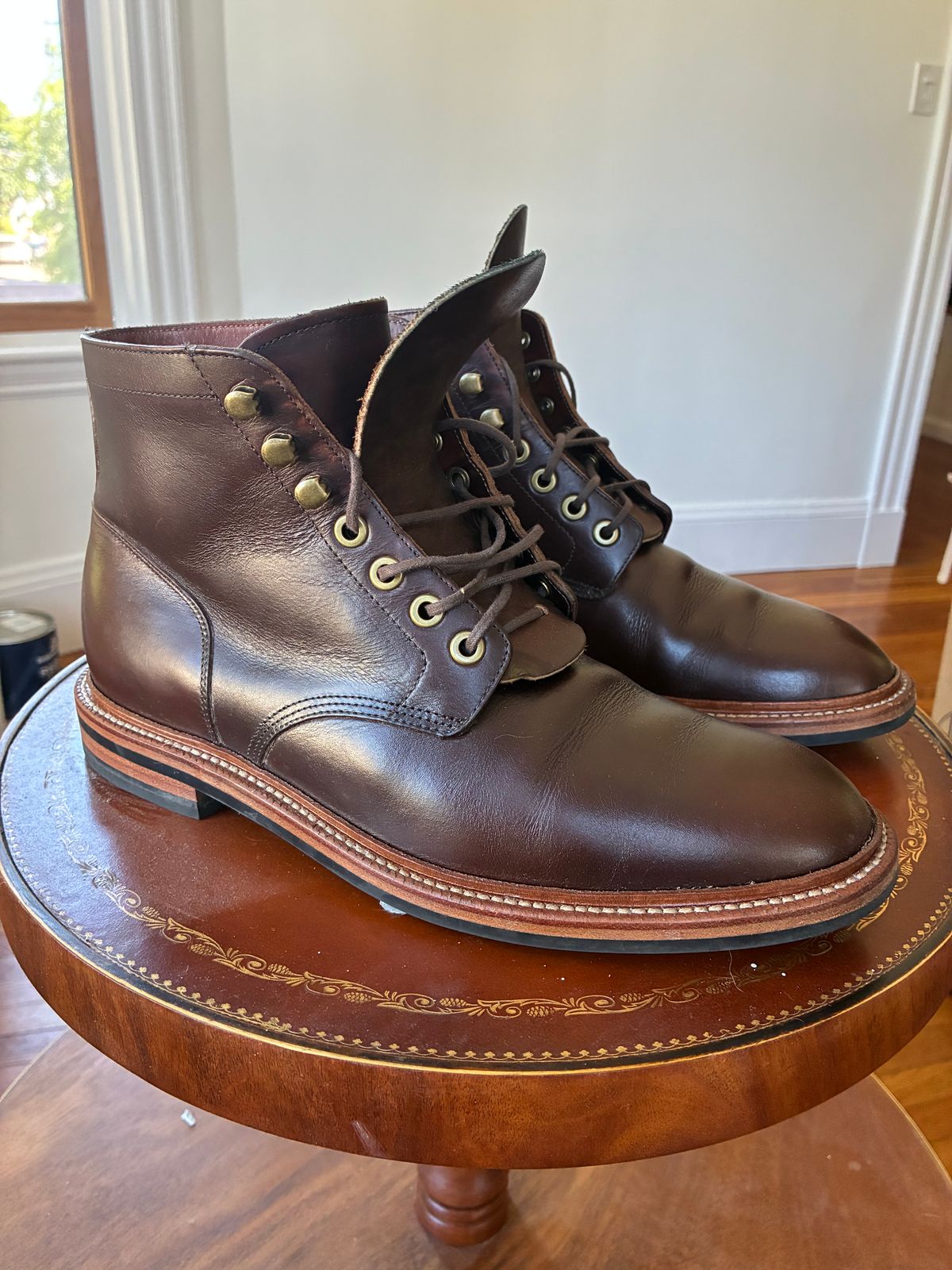 Photo by Cdbr on June 16, 2026 of the Grant Stone Diesel Boot in Horween Crimson Chromexcel.