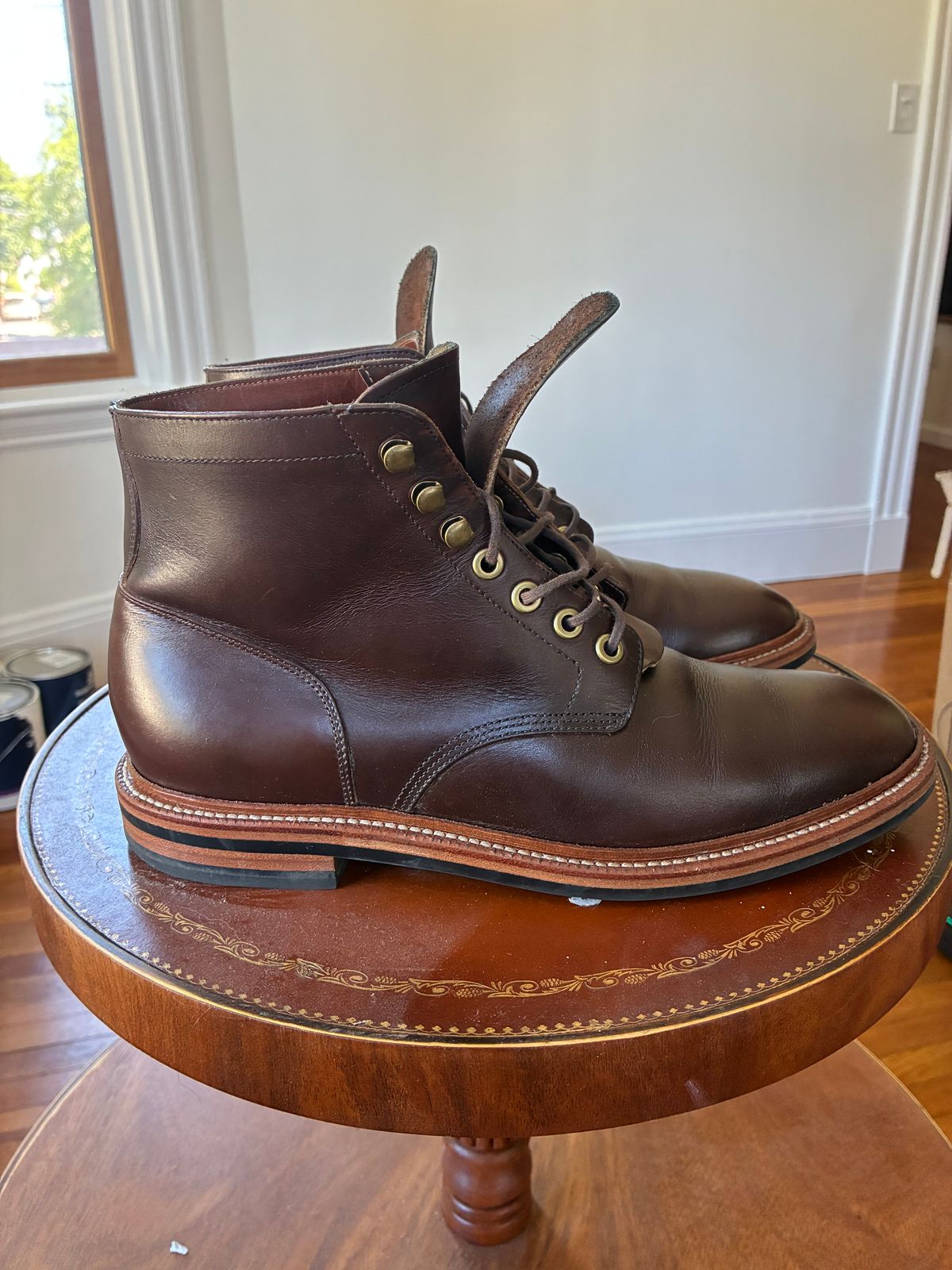 Photo by Cdbr on June 16, 2026 of the Grant Stone Diesel Boot in Horween Crimson Chromexcel.