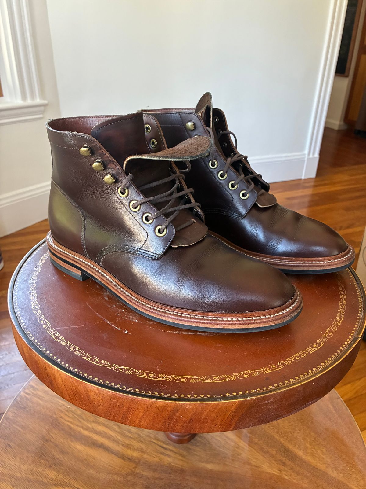 Photo by Cdbr on June 16, 2026 of the Grant Stone Diesel Boot in Horween Crimson Chromexcel.