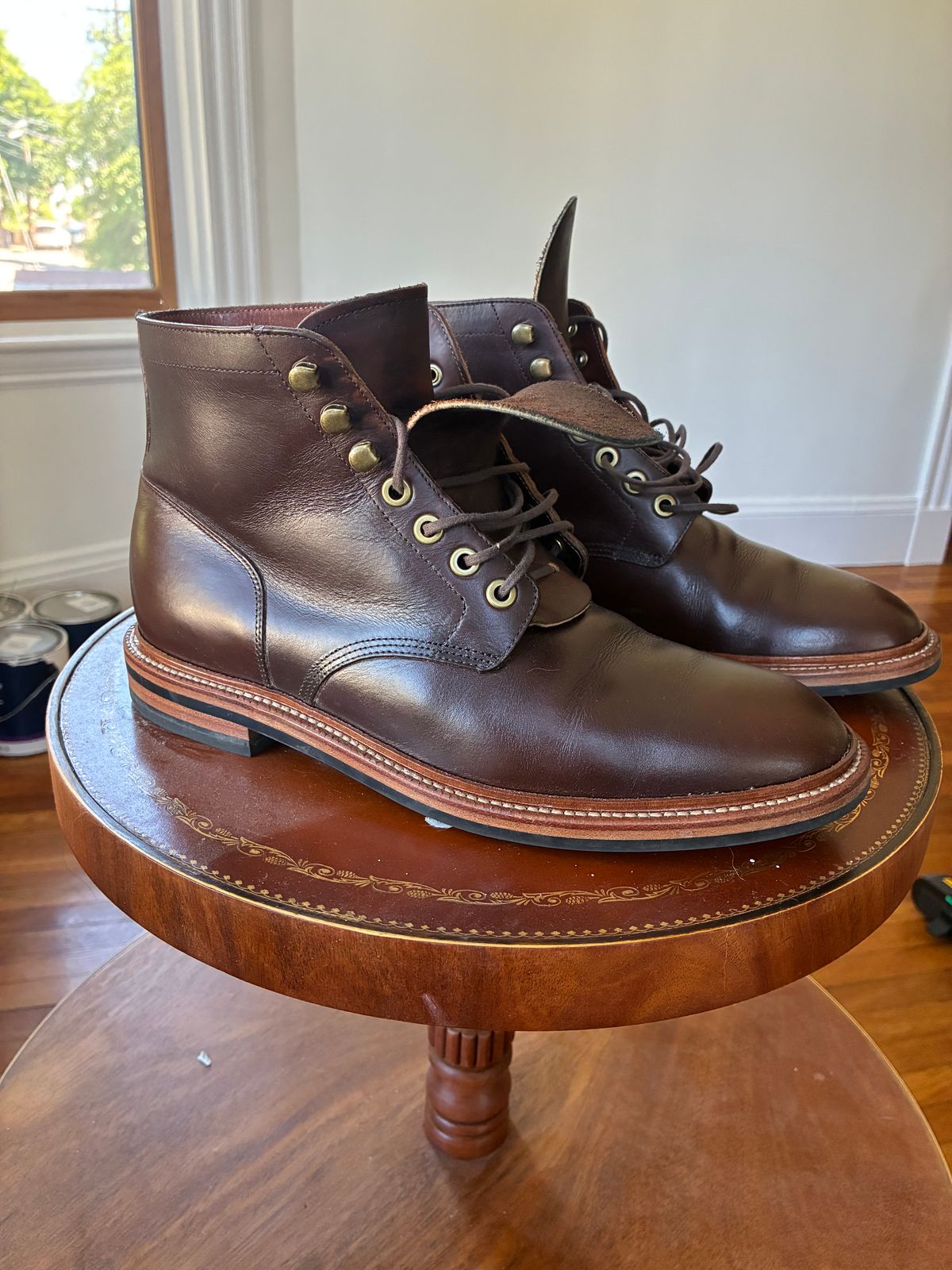 Photo by Cdbr on June 16, 2026 of the Grant Stone Diesel Boot in Horween Crimson Chromexcel.
