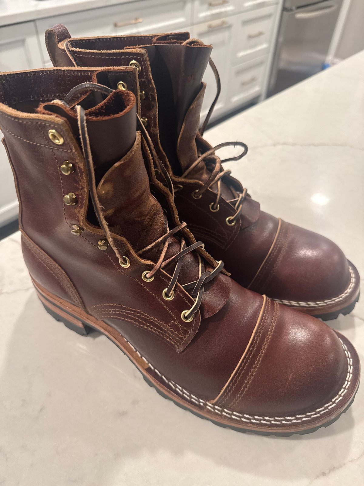 Photo by dgdds91 on July 6, 2026 of the Nicks Lace Up Heritage in Horween Tan Waxed Flesh.