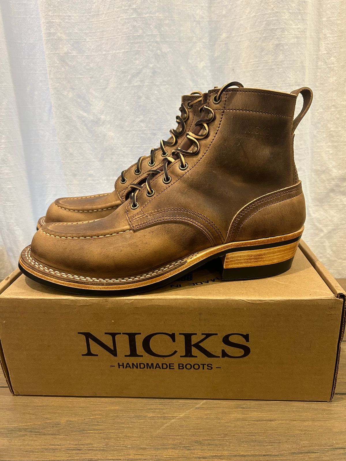 Photo by theotherjeff on January 6, 2026 of the Nicks Moc Toe in Horween Predator Natural.