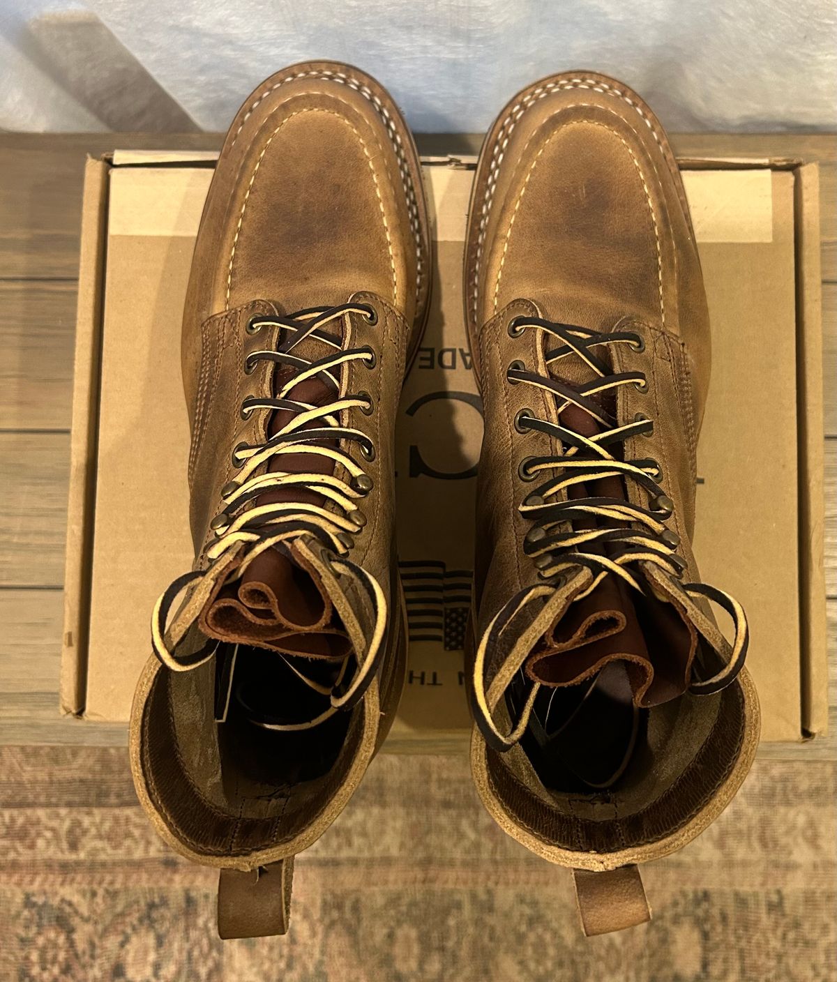Photo by theotherjeff on January 6, 2026 of the Nicks Moc Toe in Horween Predator Natural.