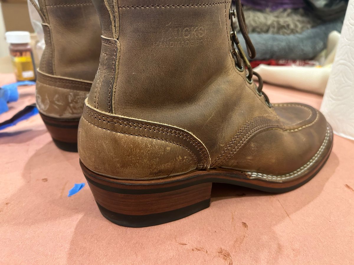 Photo by theotherjeff on January 20, 2026 of the Nicks Moc Toe in Horween Predator Natural.