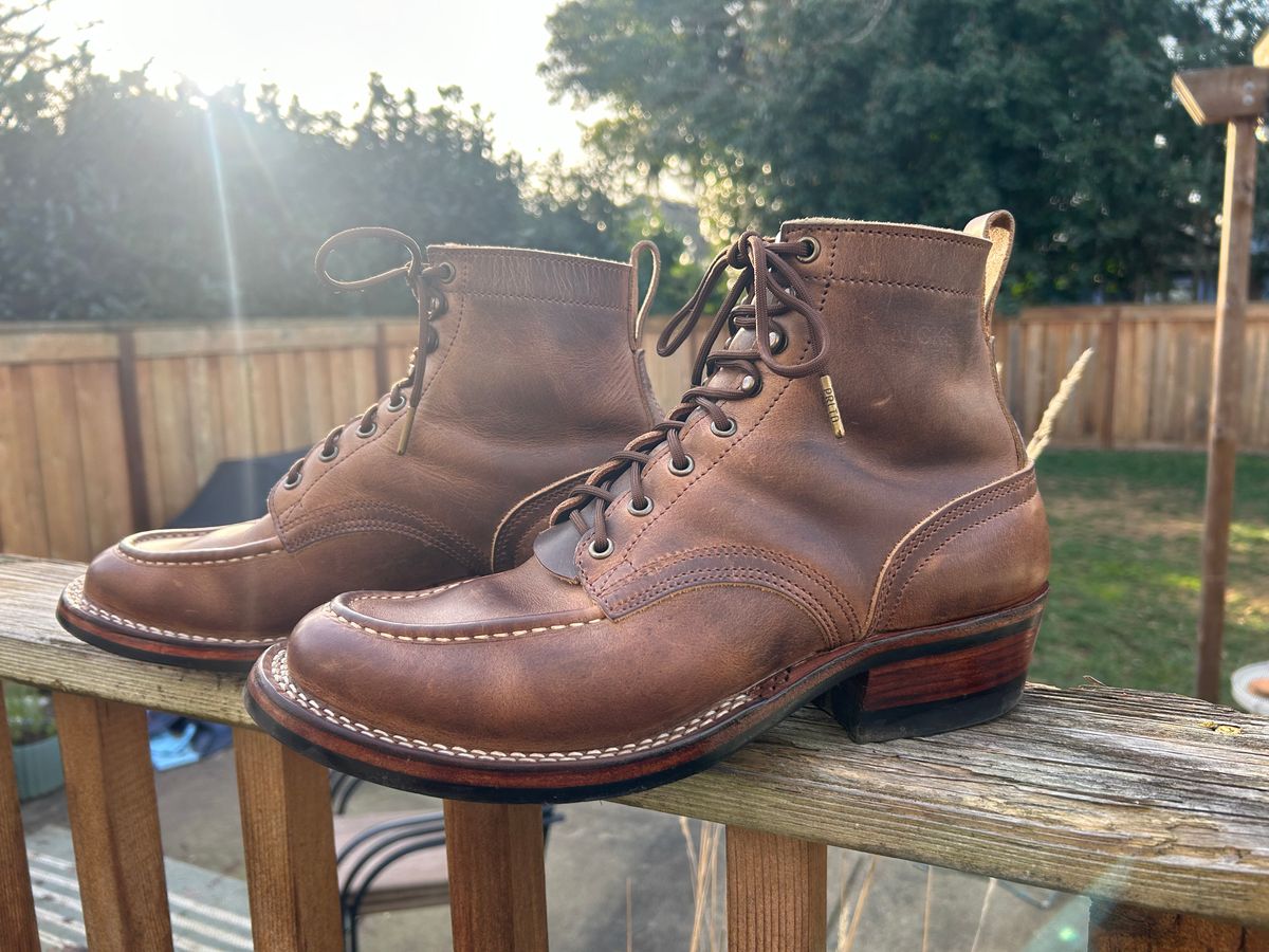 Photo by theotherjeff on January 25, 2026 of the Nicks Moc Toe in Horween Predator Natural.