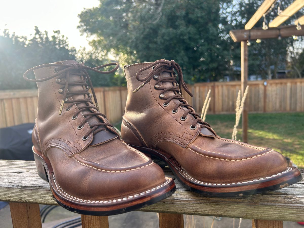 Photo by theotherjeff on January 25, 2026 of the Nicks Moc Toe in Horween Predator Natural.