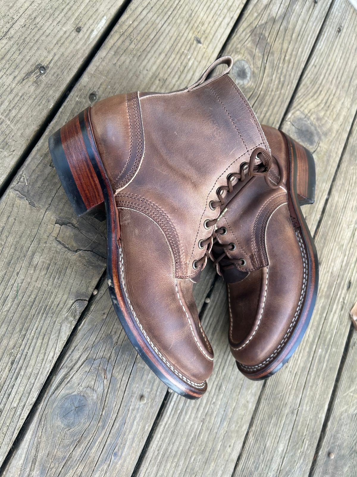 Photo by theotherjeff on January 25, 2026 of the Nicks Moc Toe in Horween Predator Natural.