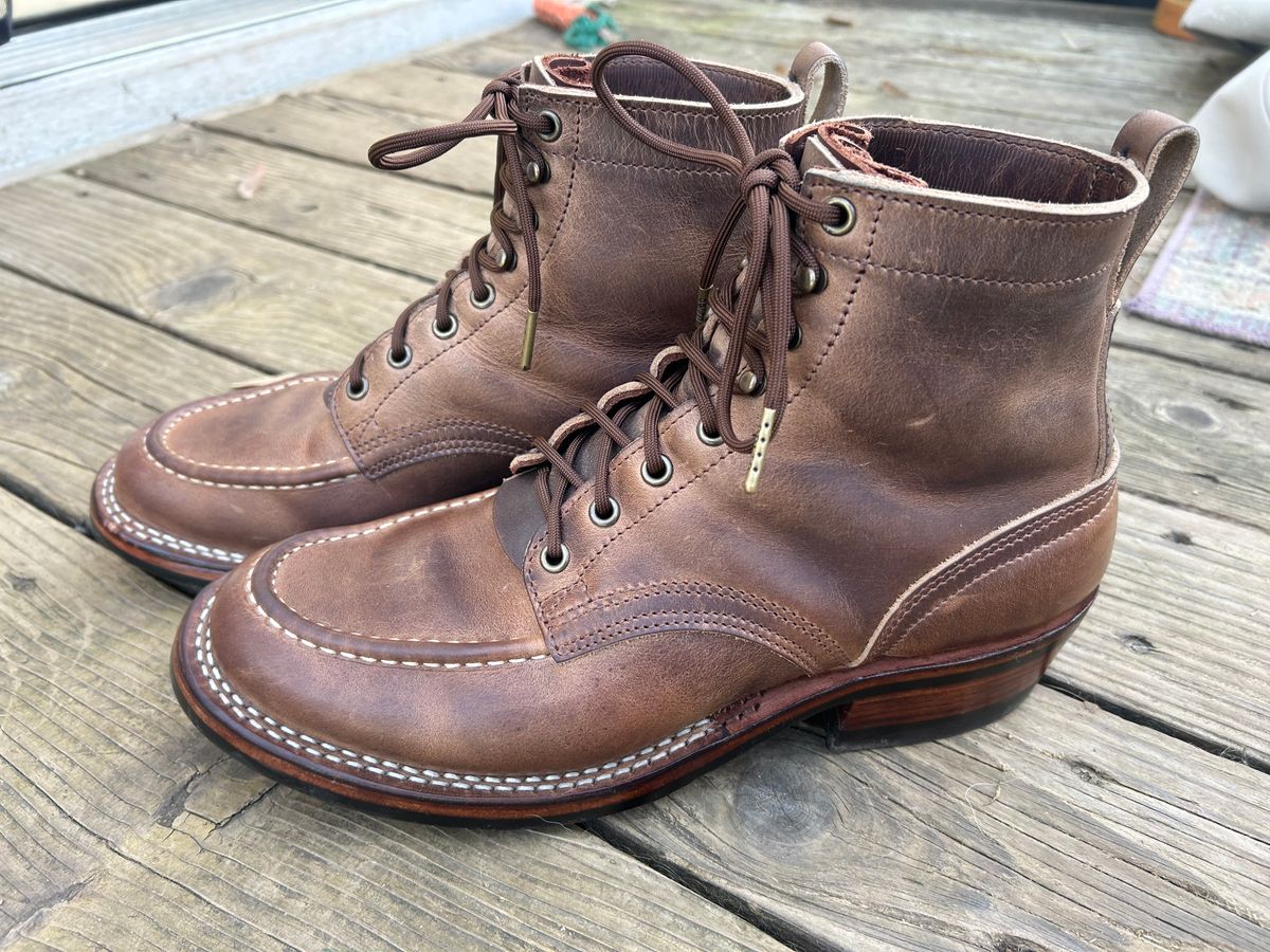 Photo by theotherjeff on January 25, 2026 of the Nicks Moc Toe in Horween Predator Natural.