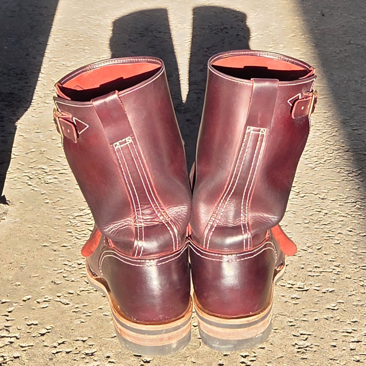 Photo by Mobeeenzeee on March 6, 2026 of the Wesco Boss Engineer Boot in Burgundy Domain.