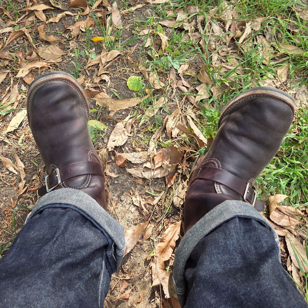 Photo by Mobeeenzeee on April 3, 2026 of the Wesco Boss Engineer Boot in Burgundy Domain.
