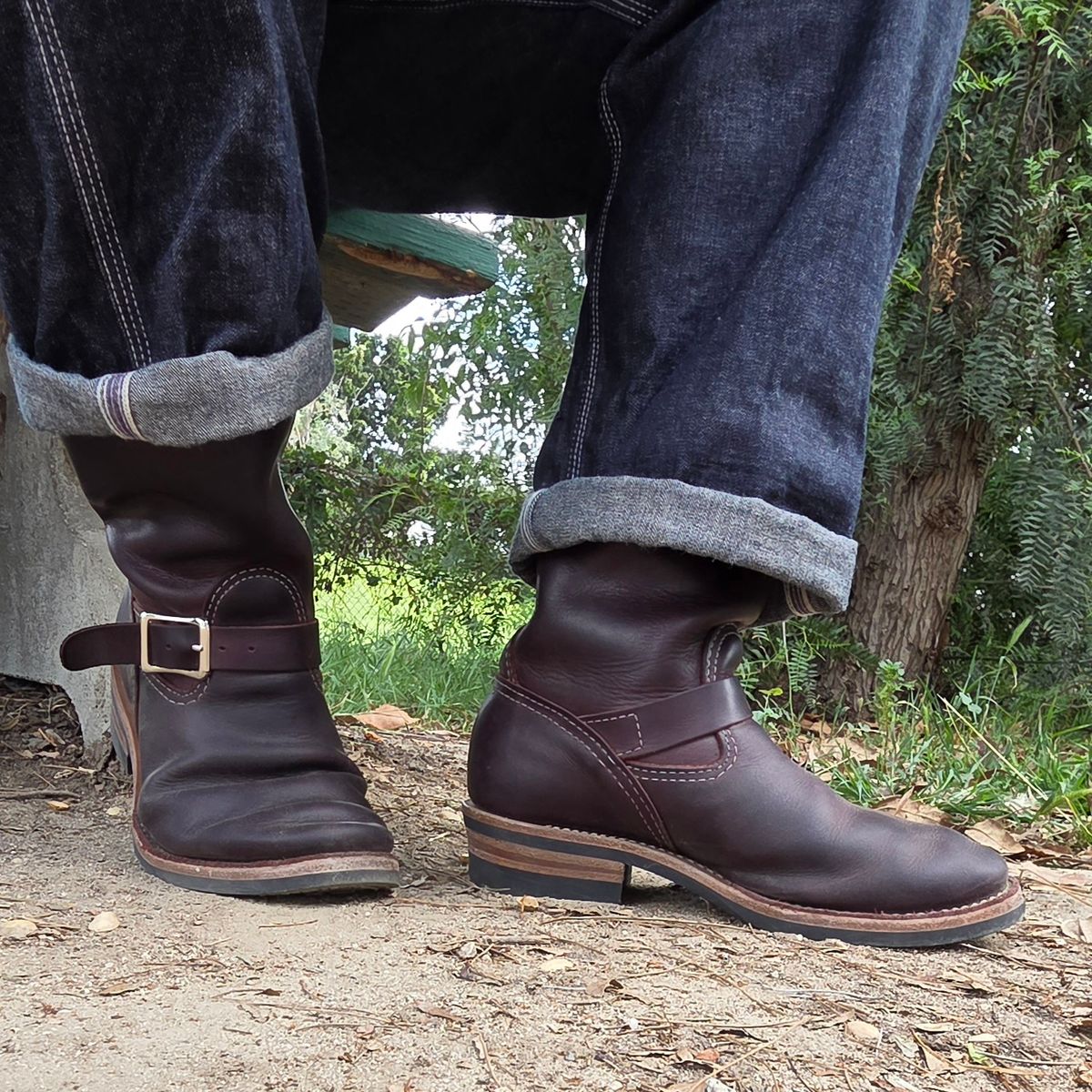 Photo by Mobeeenzeee on April 3, 2026 of the Wesco Boss Engineer Boot in Burgundy Domain.