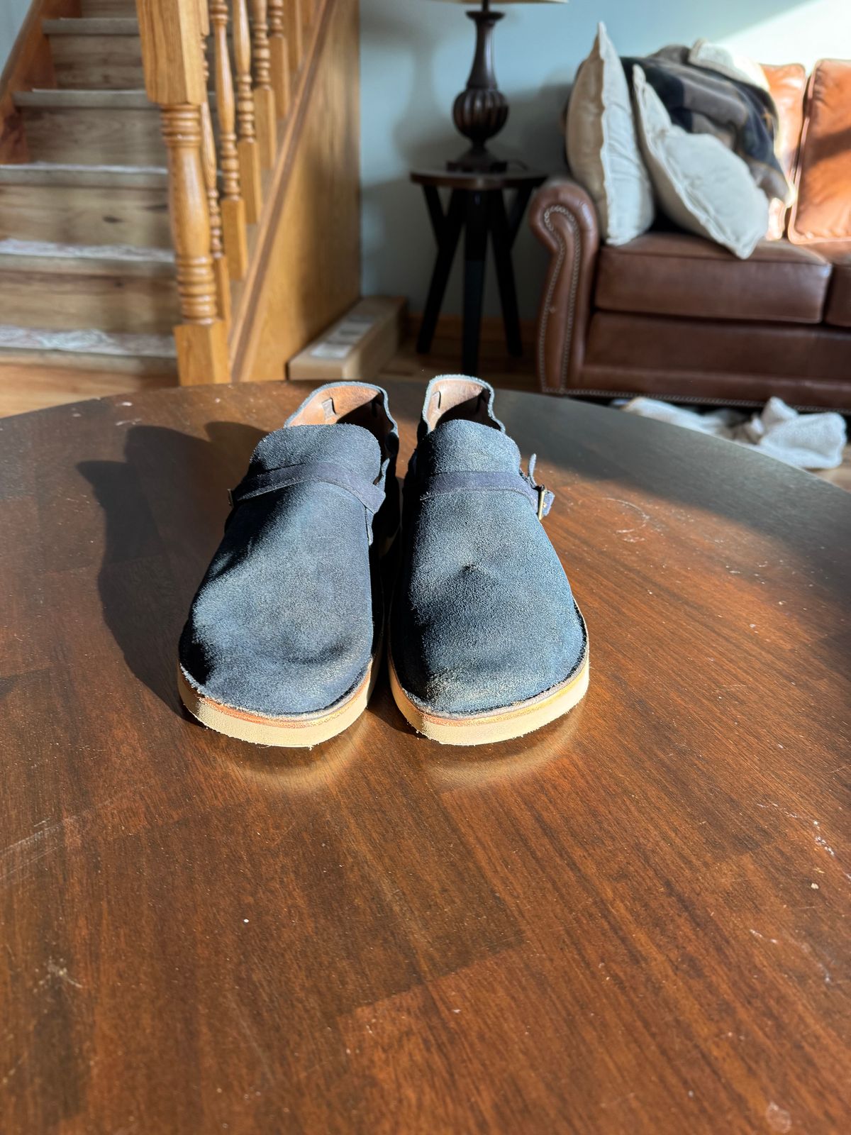 Photo by gstein.250 on January 4, 2026 of the Oak Street Bootmakers Country Loafer in Natural Cxl Rough Out Indigo.