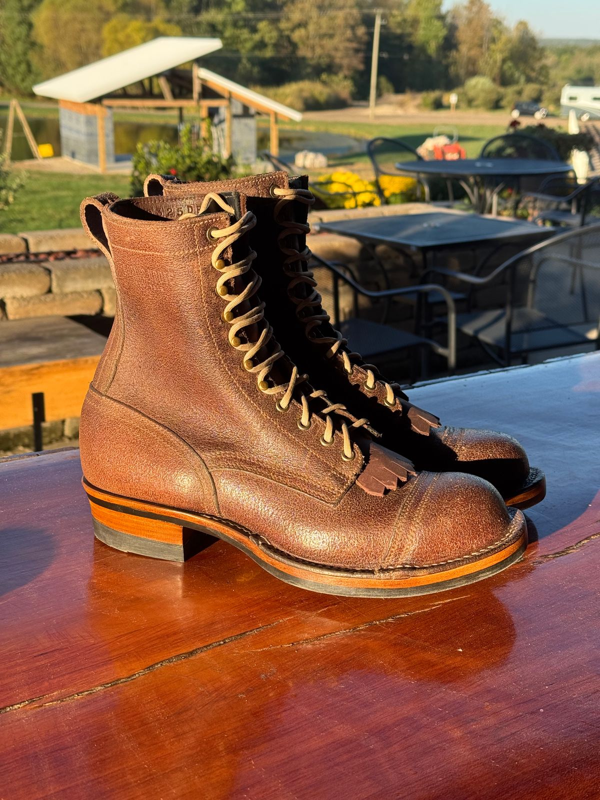 Photo by gstein.250 on October 1, 2025 of the Drew's Boots Contractor 8-inch in Brown Roughout.