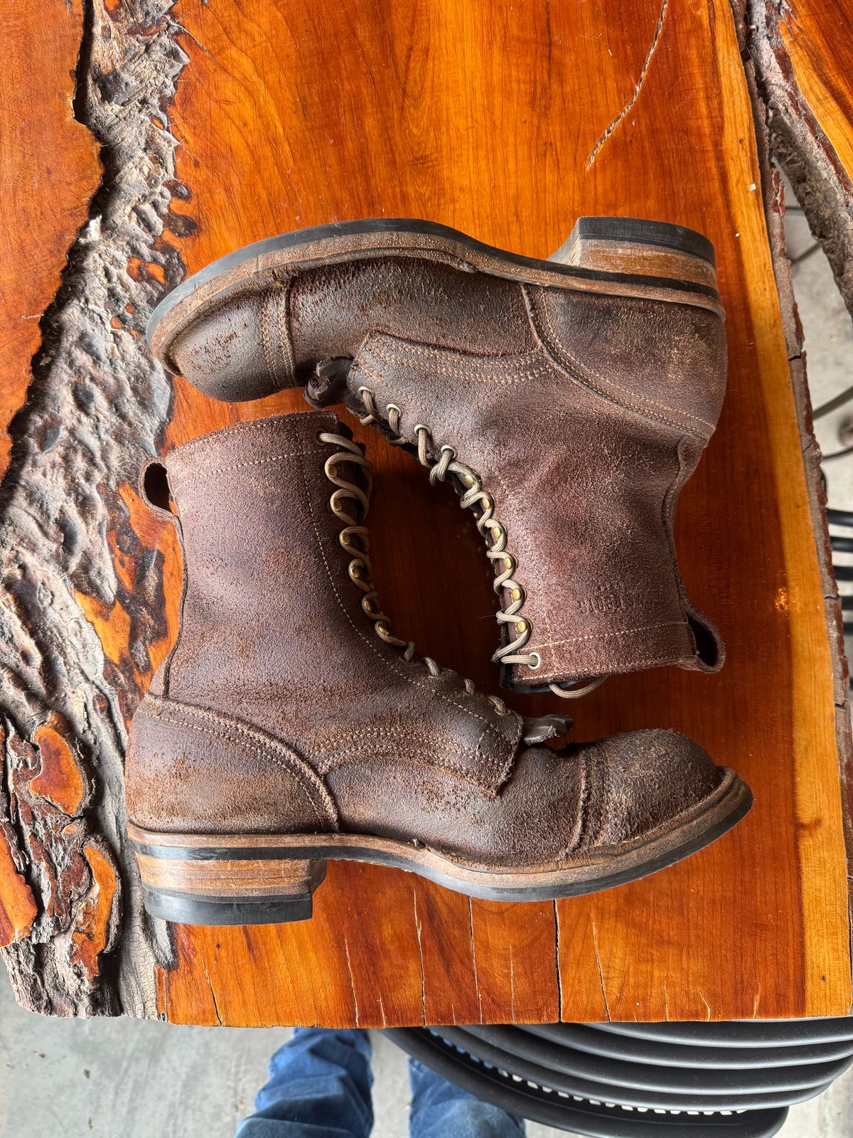 Photo by gstein.250 on November 3, 2025 of the Drew's Boots Contractor 8-inch in Brown Roughout.