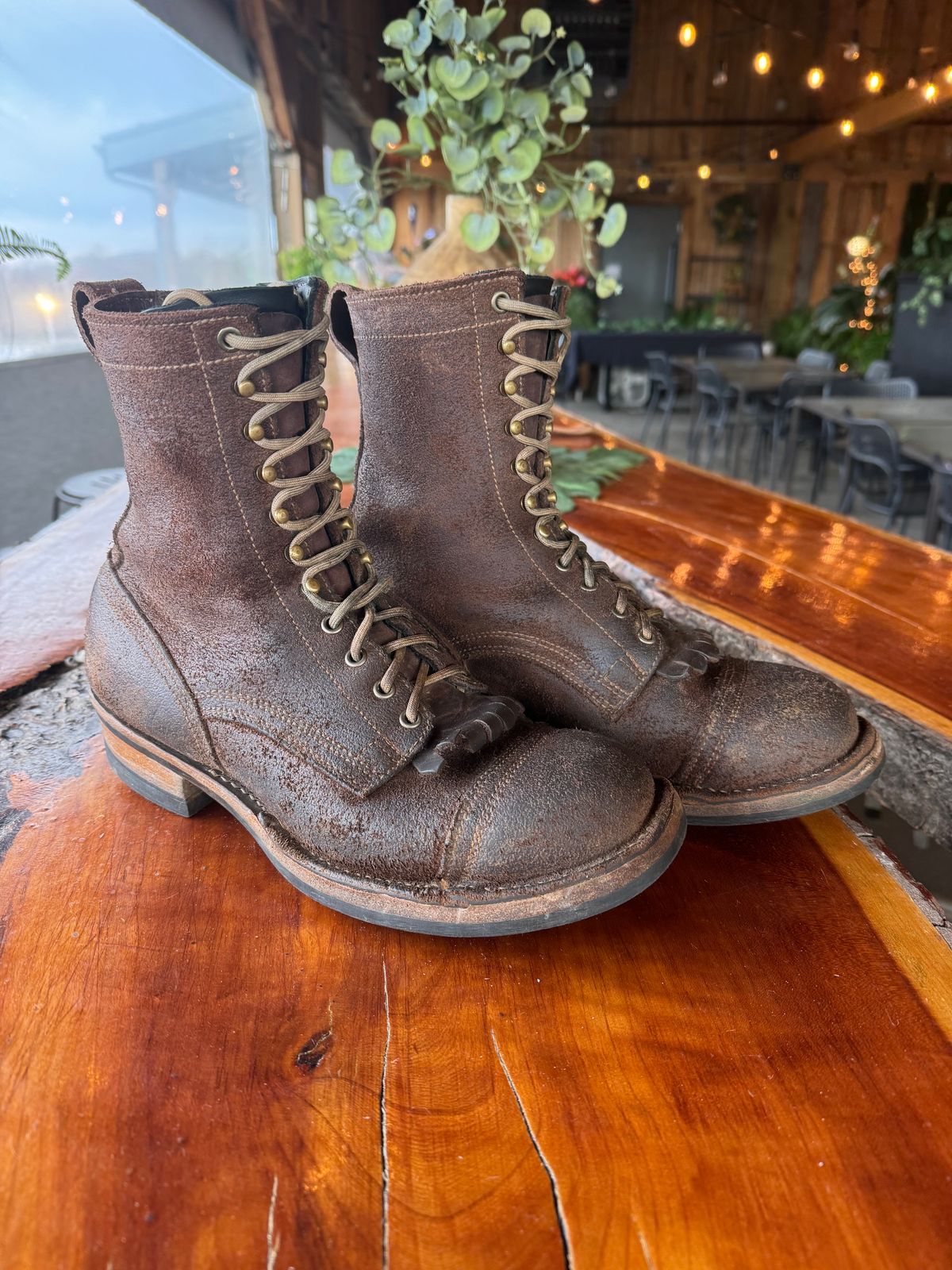 Photo by gstein.250 on November 3, 2025 of the Drew's Boots Contractor 8-inch in Brown Roughout.
