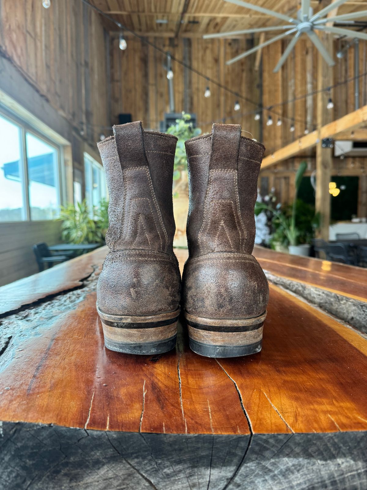 Photo by gstein.250 on January 2, 2026 of the Drew's Boots Contractor 8-inch in Brown Roughout.