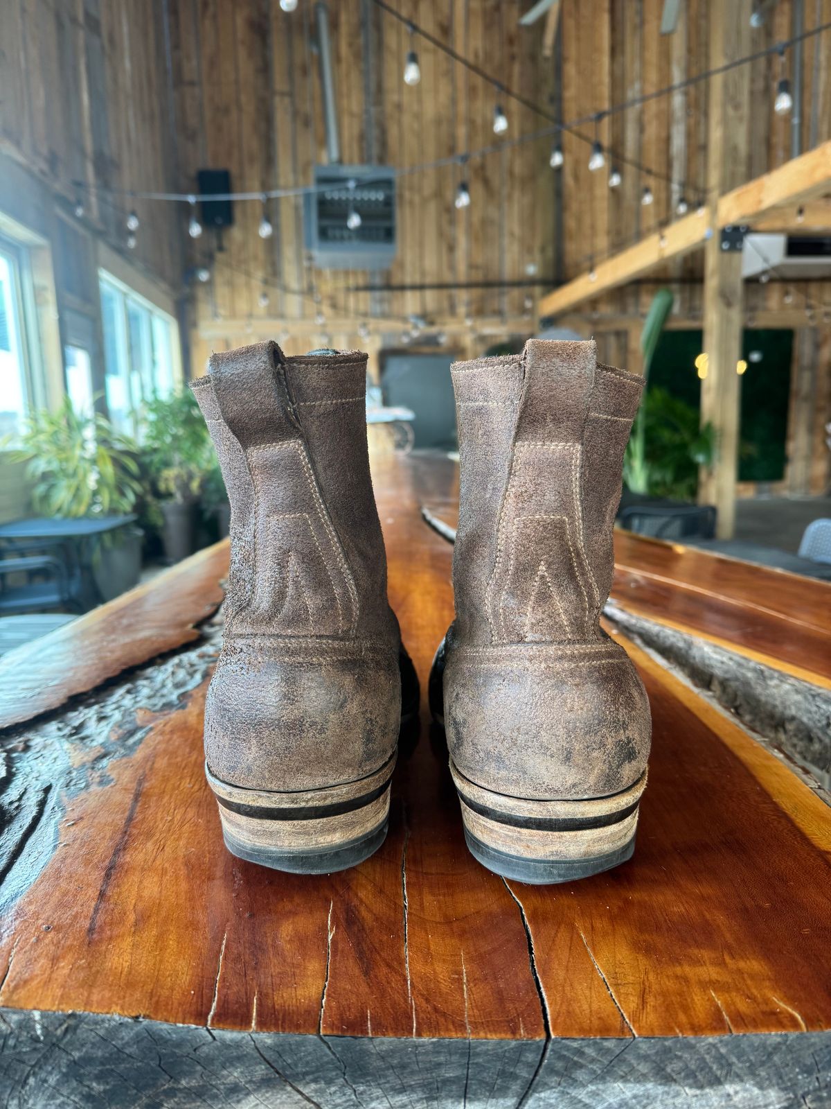 Photo by gstein.250 on February 2, 2026 of the Drew's Boots Contractor 8-inch in Brown Roughout.