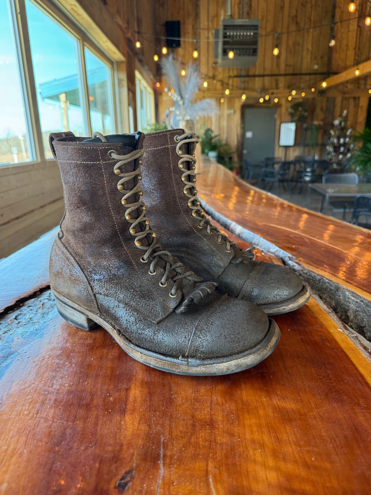 Photo by gstein.250 on April 4, 2026 of the Drew's Boots Contractor 8-inch in Brown Roughout.