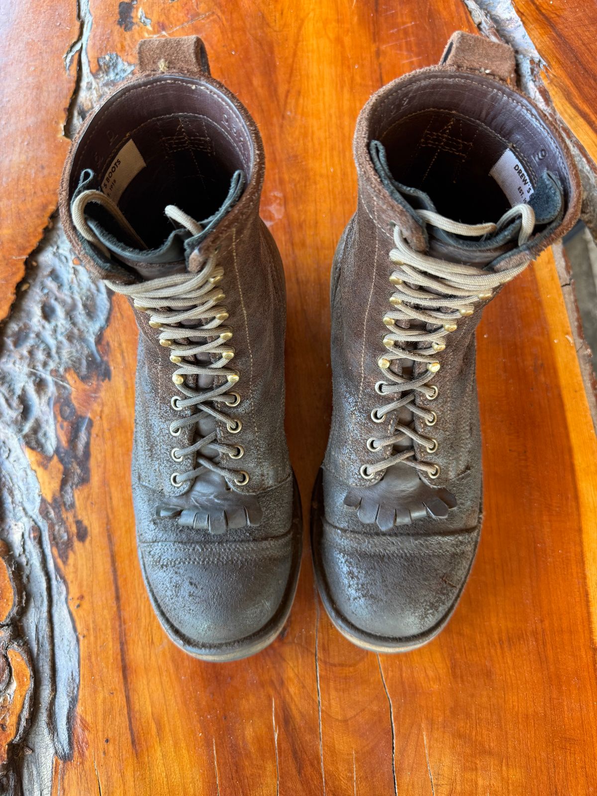 Photo by gstein.250 on April 4, 2026 of the Drew's Boots Contractor 8-inch in Brown Roughout.