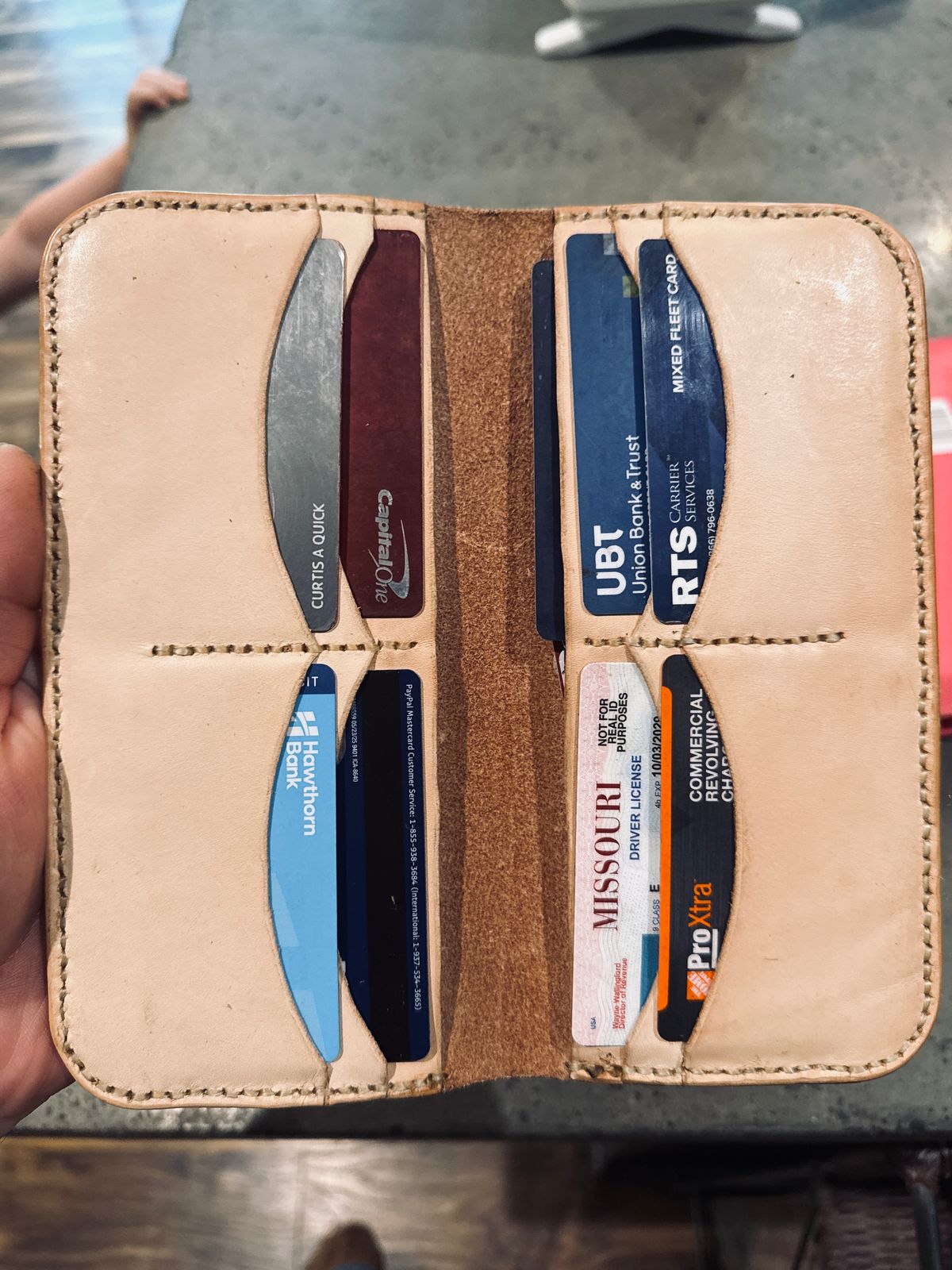 Photo by CurtQuick on April 26, 2026 of the Self-Made Mens Roper Wallet in Unknown Natural Veg Tan.