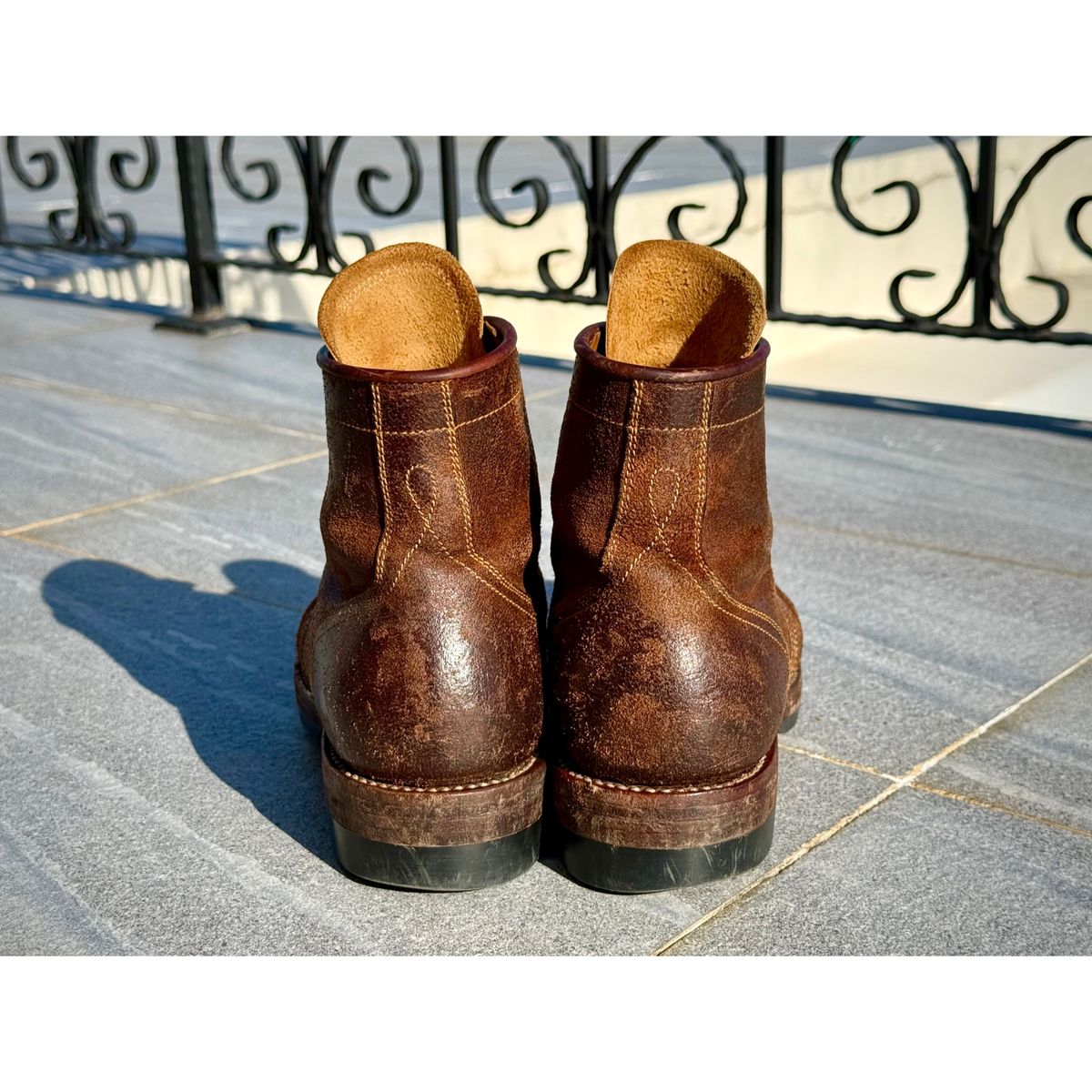 Photo by wwhmusic on January 4, 2026 of the Fortis Boots Strider in Indonesian Brown Waxed Flesh.