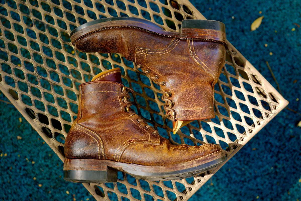 Photo by wwhmusic on April 4, 2026 of the Fortis Boots Strider in Indonesian Brown Waxed Flesh.