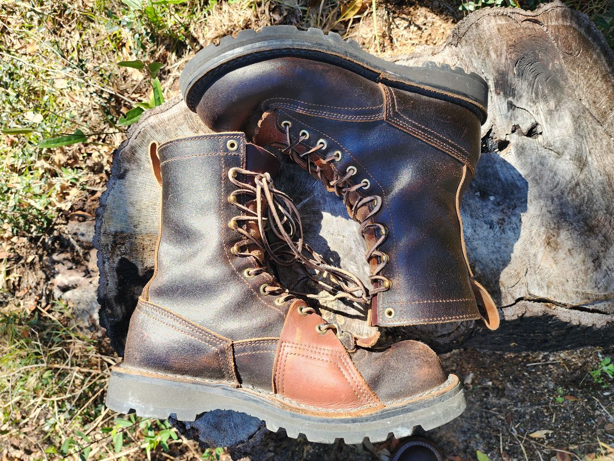 Photo by ProletariatPrince on January 19, 2025 of the Nicks x Rose Anvil ND3 in Horween Brown Waxed Flesh.