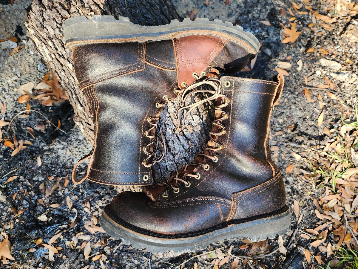 Photo by ProletariatPrince on March 8, 2025 of the Nicks x Rose Anvil ND3 in Horween Brown Waxed Flesh.
