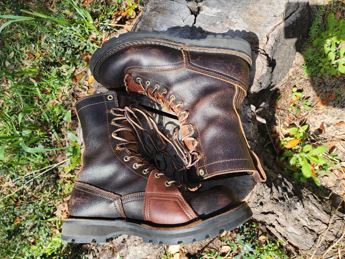 Photo by ProletariatPrince on March 16, 2025 of the Nicks x Rose Anvil ND3 in Horween Brown Waxed Flesh.