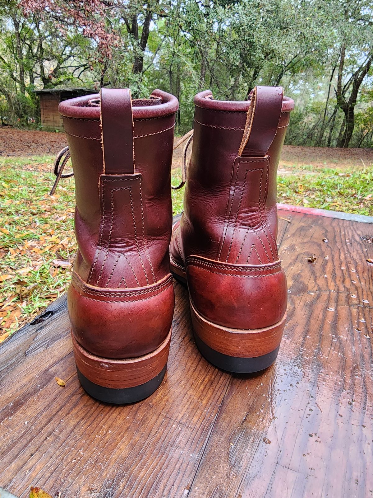 Photo by ProletariatPrince on December 5, 2025 of the Nicks Nicks X Parkhurst V3 in Wickett & Craig Chestnut Oiled Latigo.