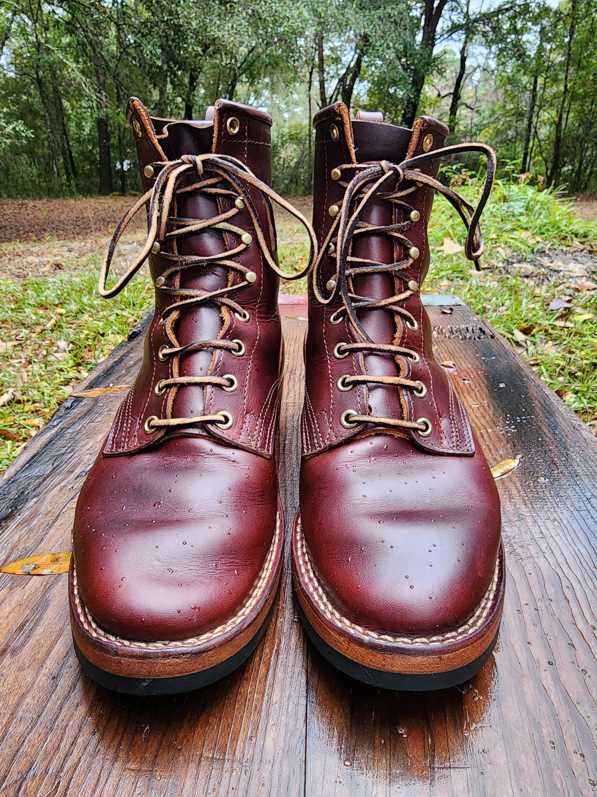 Photo by ProletariatPrince on December 5, 2025 of the Nicks Nicks X Parkhurst V3 in Wickett & Craig Chestnut Oiled Latigo.