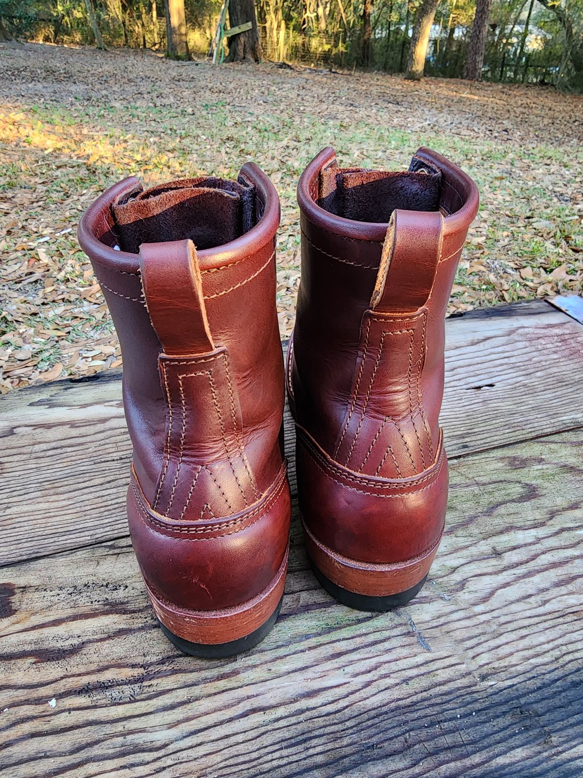 Photo by ProletariatPrince on January 4, 2026 of the Nicks Nicks X Parkhurst V3 in Wickett & Craig Chestnut Oiled Latigo.