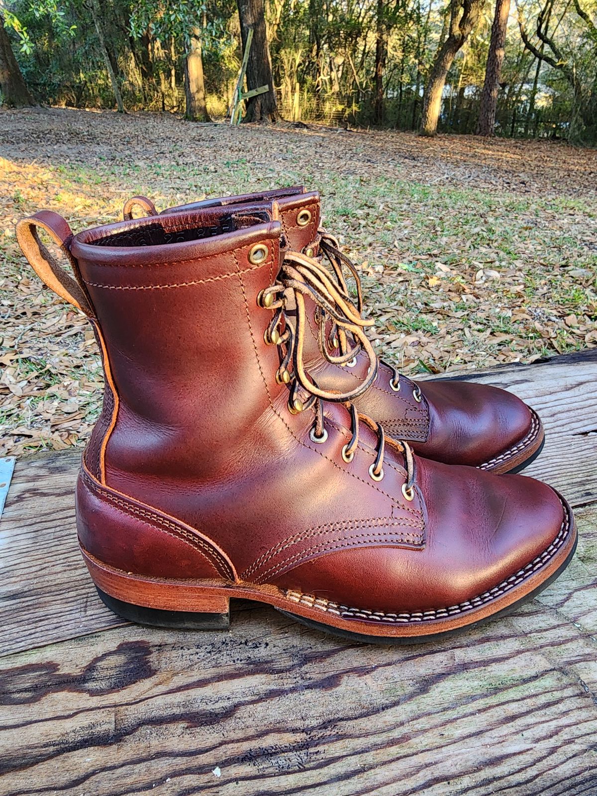 Photo by ProletariatPrince on January 4, 2026 of the Nicks Nicks X Parkhurst V3 in Wickett & Craig Chestnut Oiled Latigo.