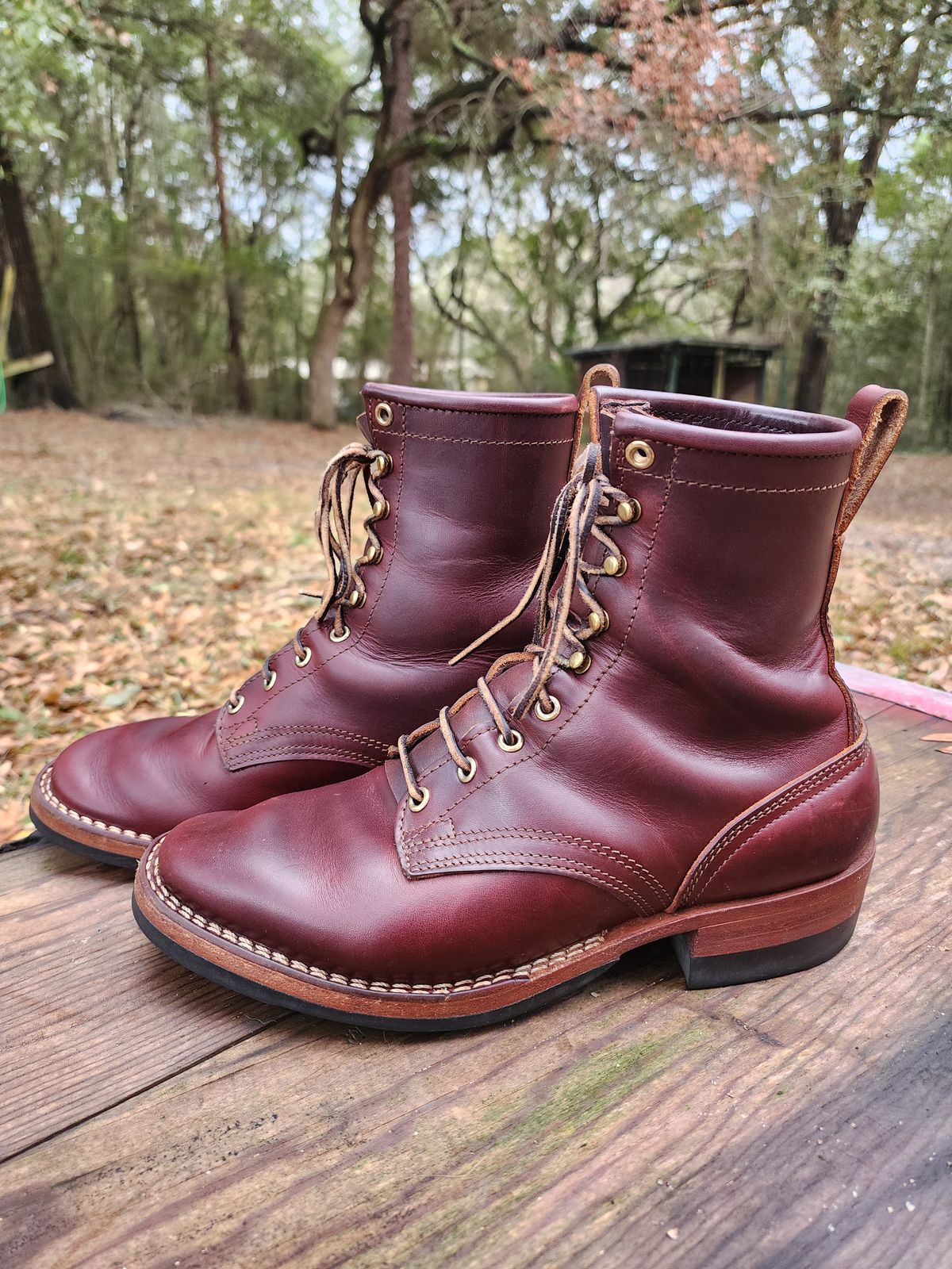 Photo by ProletariatPrince on February 4, 2026 of the Nicks Nicks X Parkhurst V3 in Wickett & Craig Chestnut Oiled Latigo.