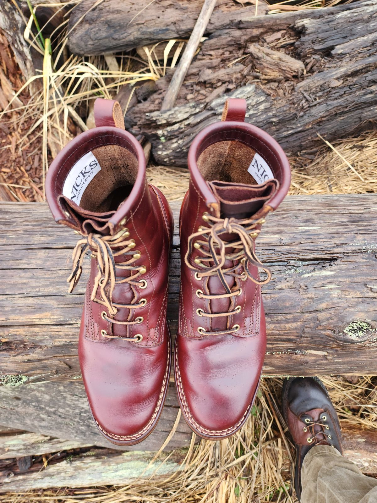 Photo by ProletariatPrince on March 5, 2026 of the Nicks Nicks X Parkhurst V3 in Wickett & Craig Chestnut Oiled Latigo.