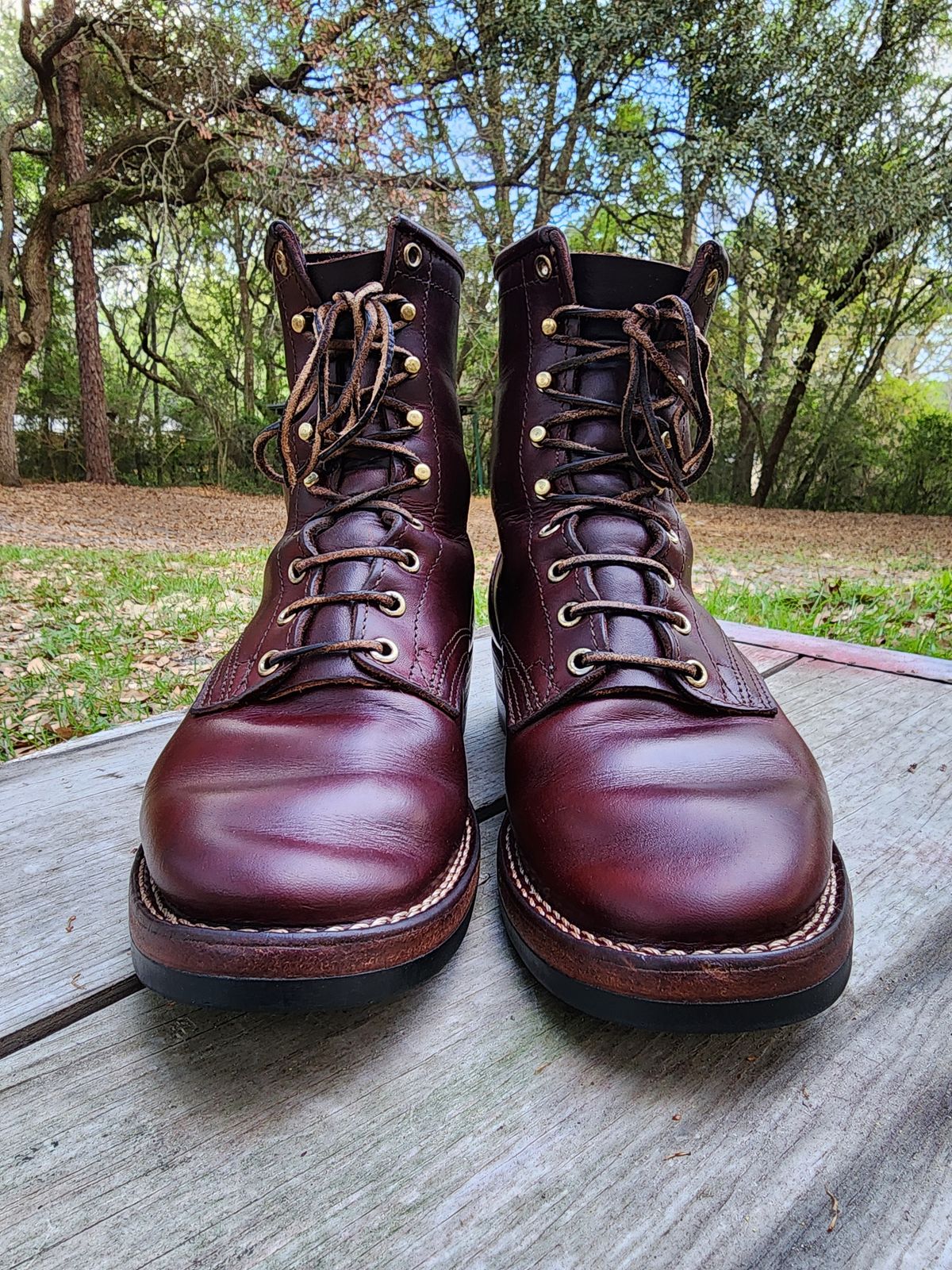 Photo by ProletariatPrince on April 4, 2026 of the Nicks Nicks X Parkhurst V3 in Wickett & Craig Chestnut Oiled Latigo.