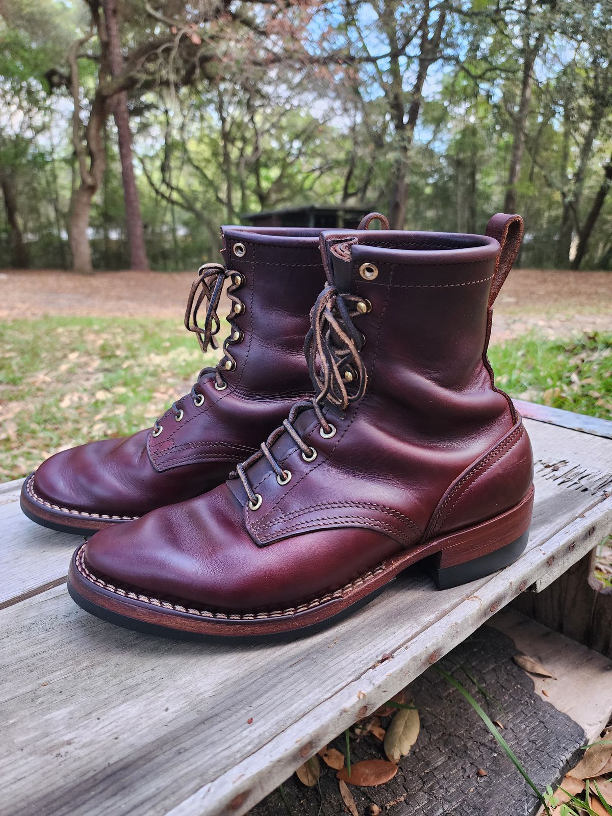 Photo by ProletariatPrince on April 4, 2026 of the Nicks Nicks X Parkhurst V3 in Wickett & Craig Chestnut Oiled Latigo.