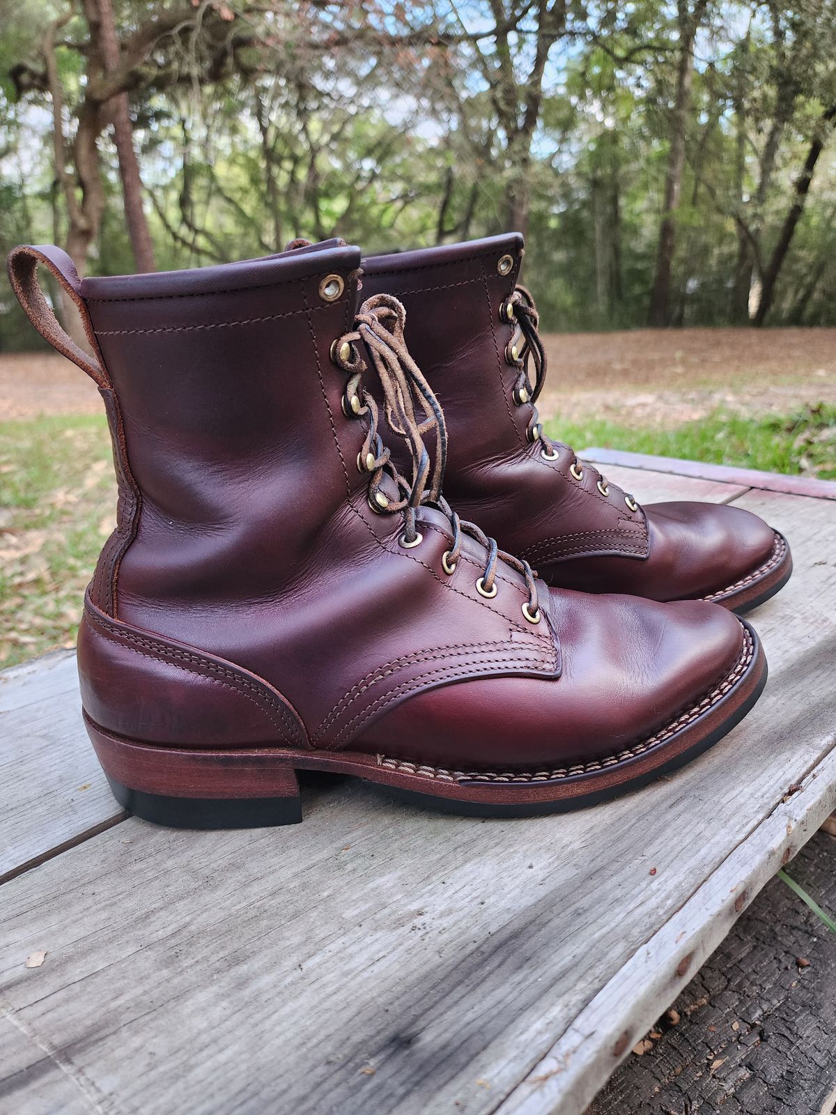 Photo by ProletariatPrince on April 4, 2026 of the Nicks Nicks X Parkhurst V3 in Wickett & Craig Chestnut Oiled Latigo.